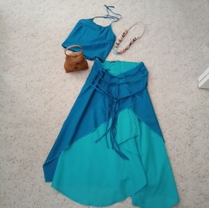 Sundress 2 piece midi length skirt.